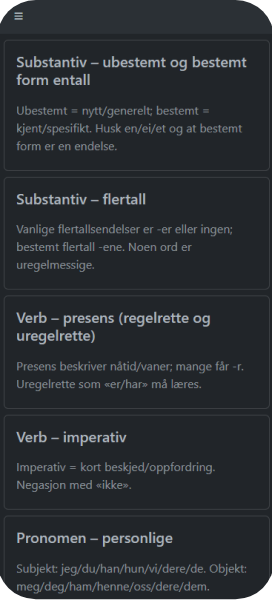Screenshots of the website